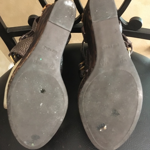 Last chance: Sergio Zelcer Animal Print Wedge Sandals size 6 - Picture 5 of 8